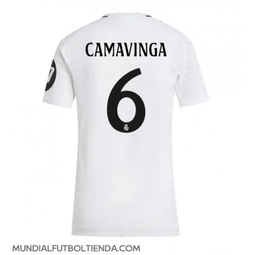 Camiseta Real Madrid Eduardo Camavinga #6 Primera Equipación Replica 2024-25 para mujer mangas cortas